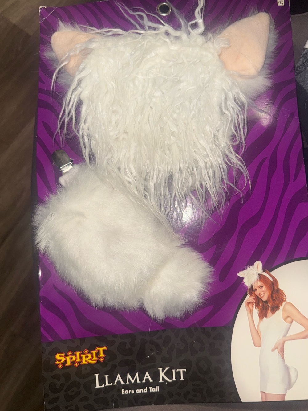 Halloween- Spirit White Llama Ears and Tail Costume Set